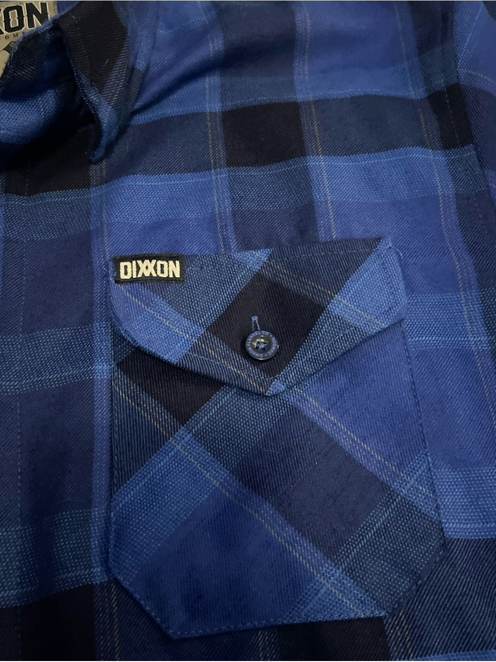 Dixxon Dawson Men's Plaid Flannel Button-Up Shirt Blue Black Long Sleeve L - Picture 3 of 13
